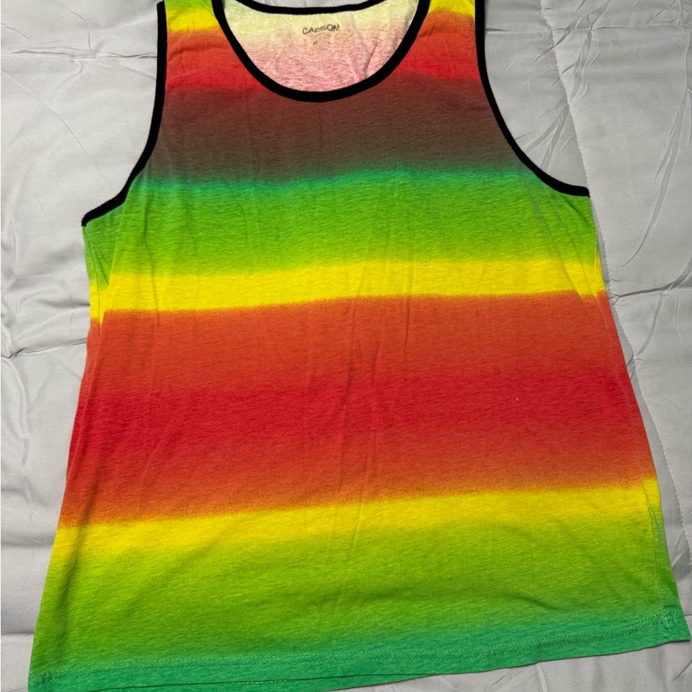 Carbon Gradient Tank Top with Black Trim